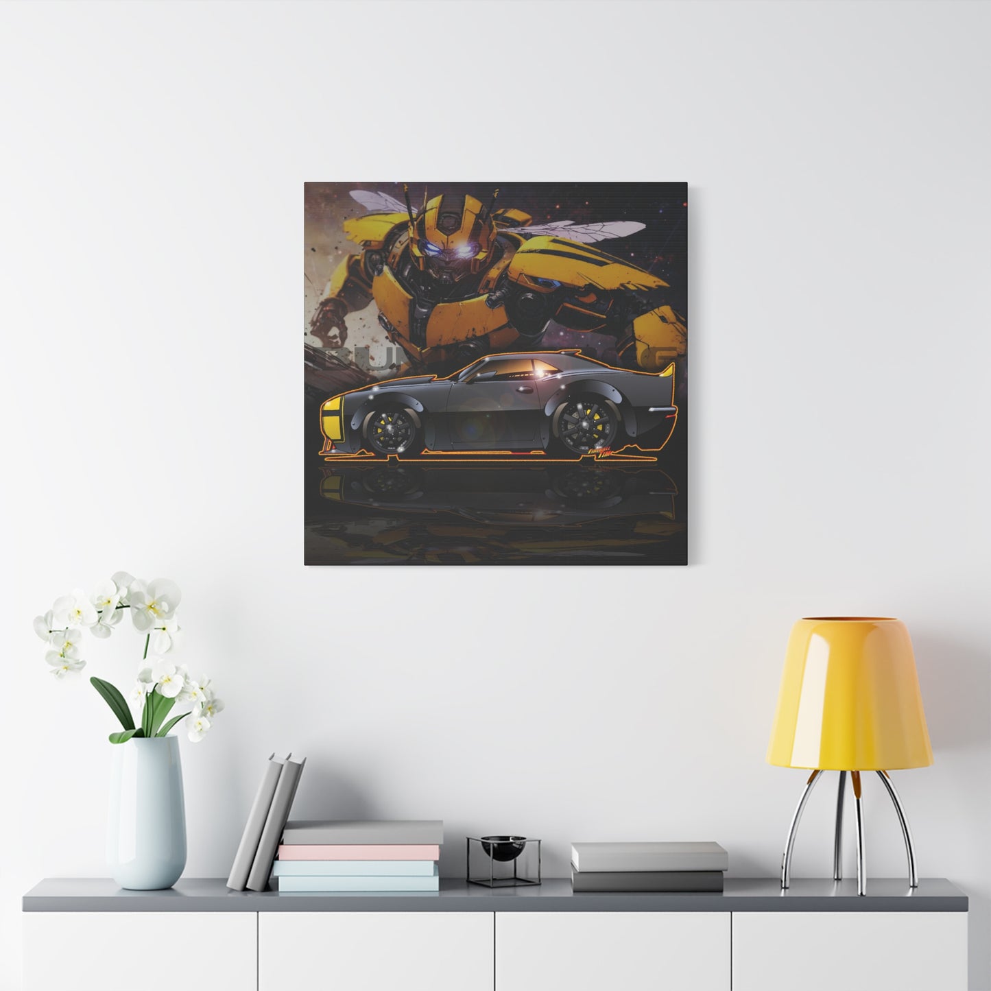 TRANSFORMERS BUMBLEBEE 1967 Camaro Fireball Art Canvas Print