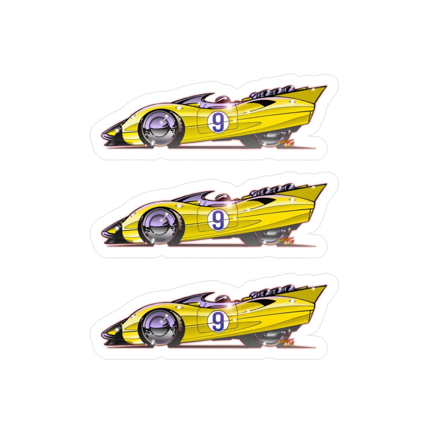 SPEED RACER RACERX SHOOTING STAR Fireball Art Decal Stickers - 4 Sizes