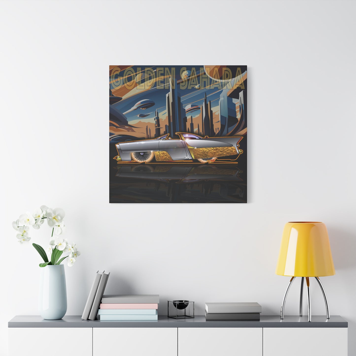 GOLDEN SAHARA Custom Concept Car Fireball Art Canvas Art