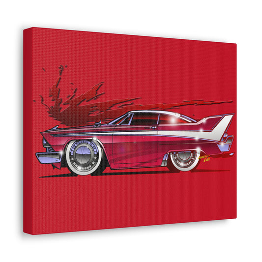 CHRISTINE Movie Car 1958 Plymouth Fury Concept Art Canvas Print 11x14
