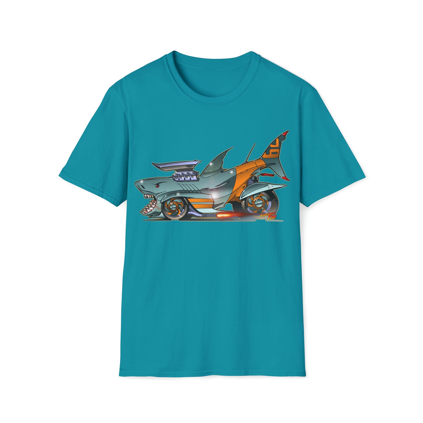 MANEATER GREAT WHITE SHARK Sealife Hot Rod Unisex Softstyle T-Shirt