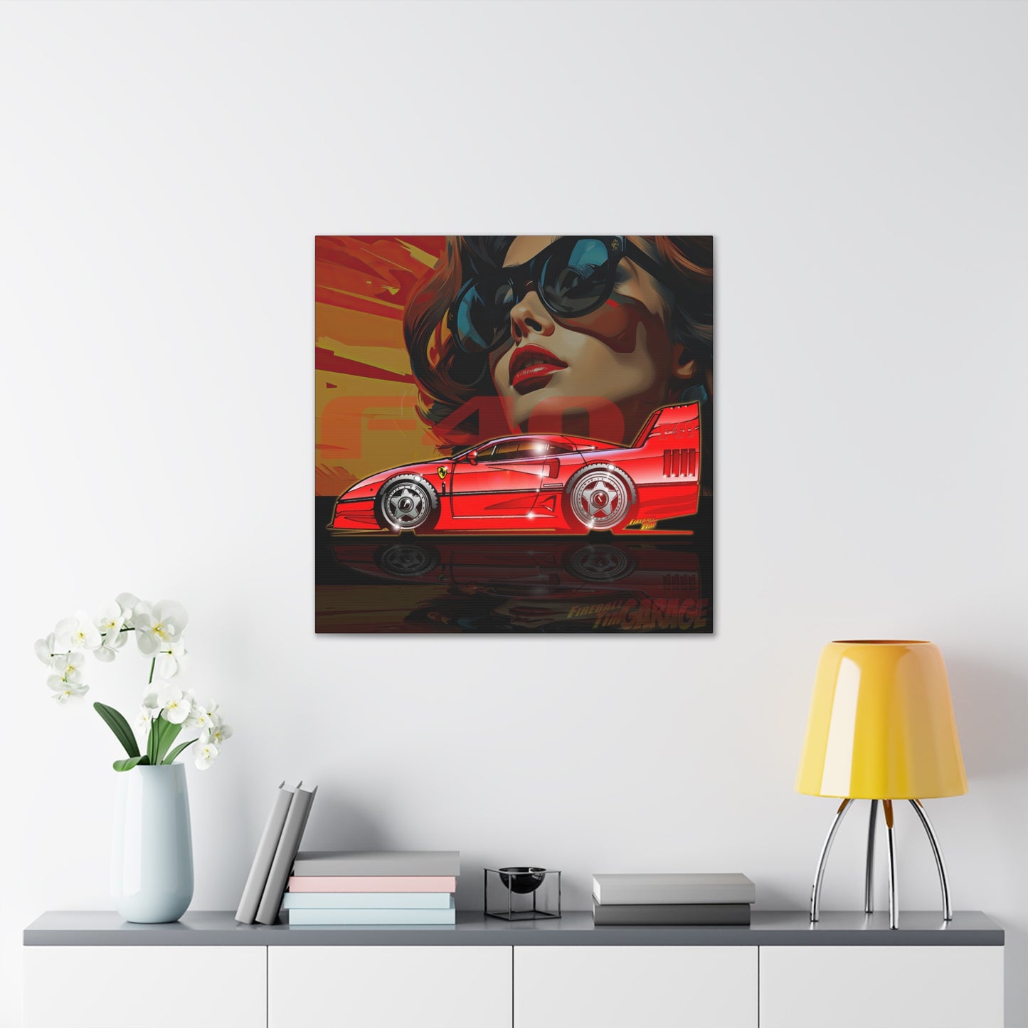 FERRARI F40 Concept Art Canvas MASTERPRINT 3 Sizes