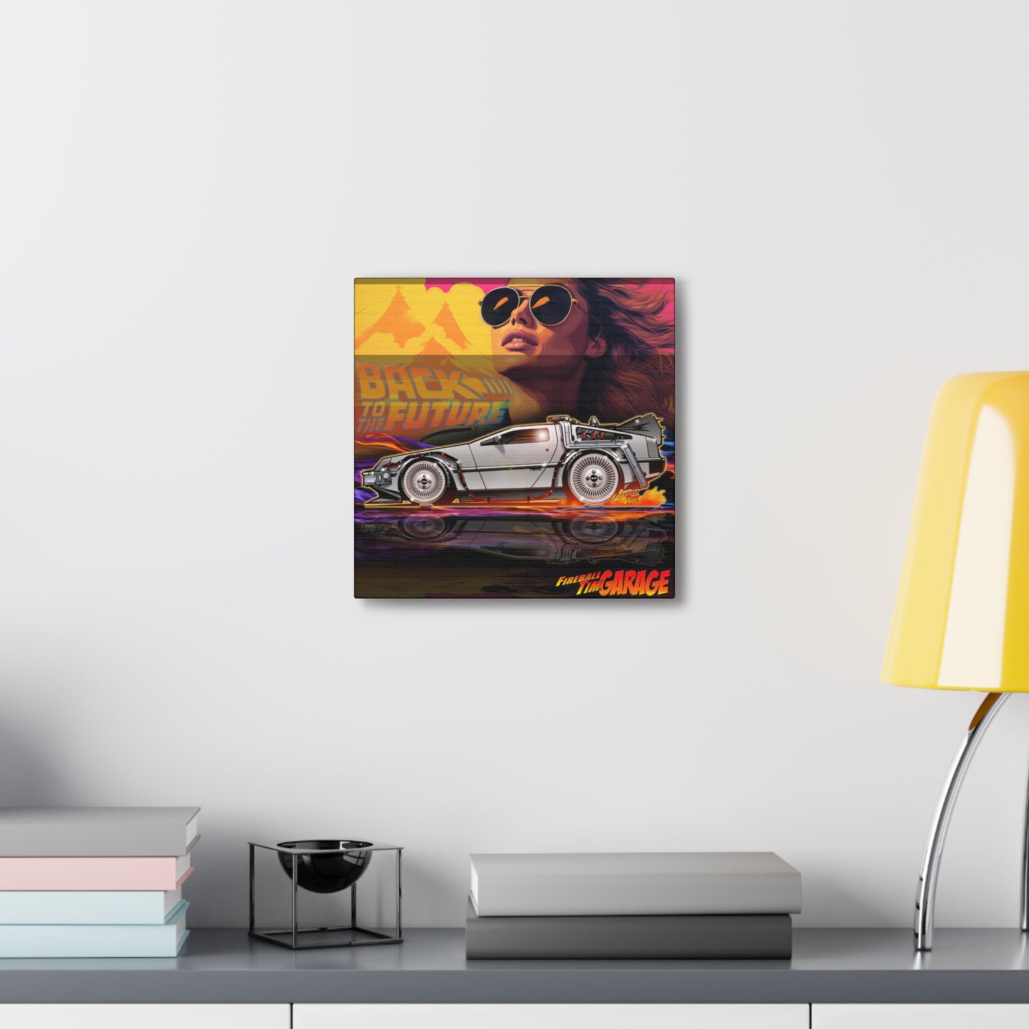 BACK TO THE FUTURE Delorean Time Machine Concept Art Canvas MASTERPRINT 3 Sizes