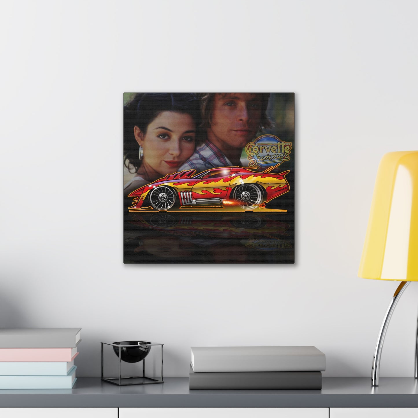 CORVETTE SUMMER Movie Car Fireball Art Canvas Print - 2 Sizes