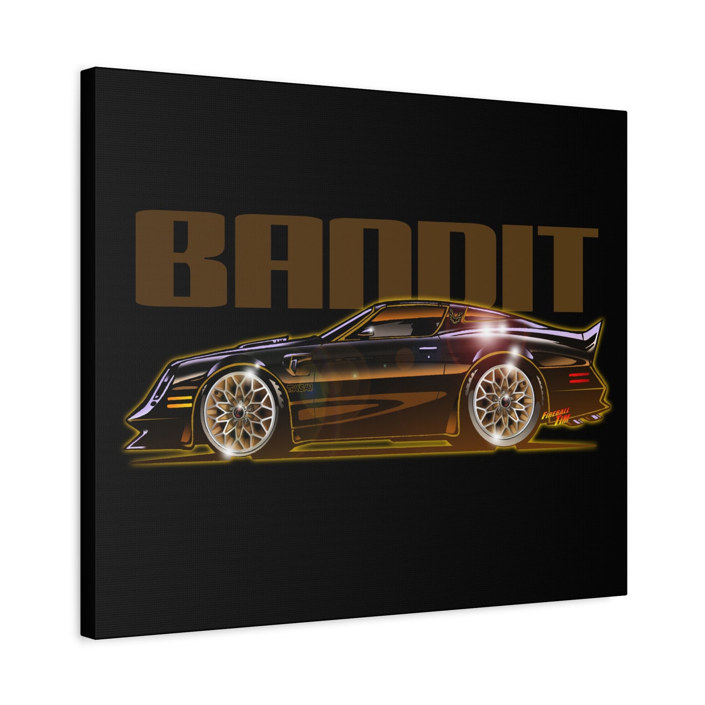 SMOKEY AND THE BANDIT Pontiac Trans Am Fireball Art Canvas Print - Sizes