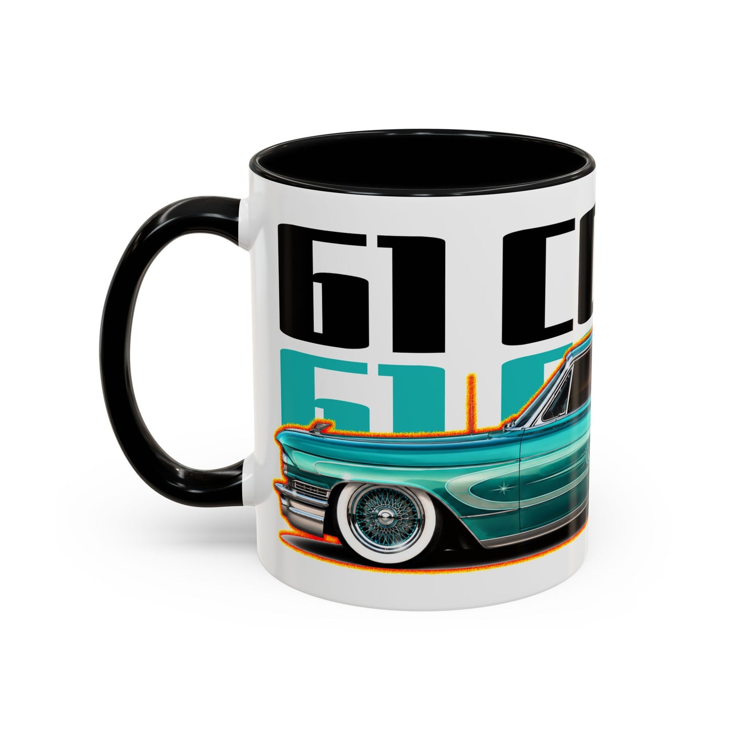 CADILLAC CUSTOM COUPE 1961 Collectible Fireball Art Coffee Mug - 2 Sizes