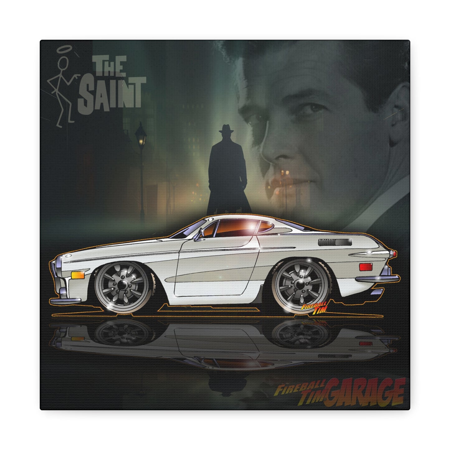 THE SAINT 1967 VOLVO 1800 S ST1 Concept Art Canvas MASTERPRINT 3 Sizes