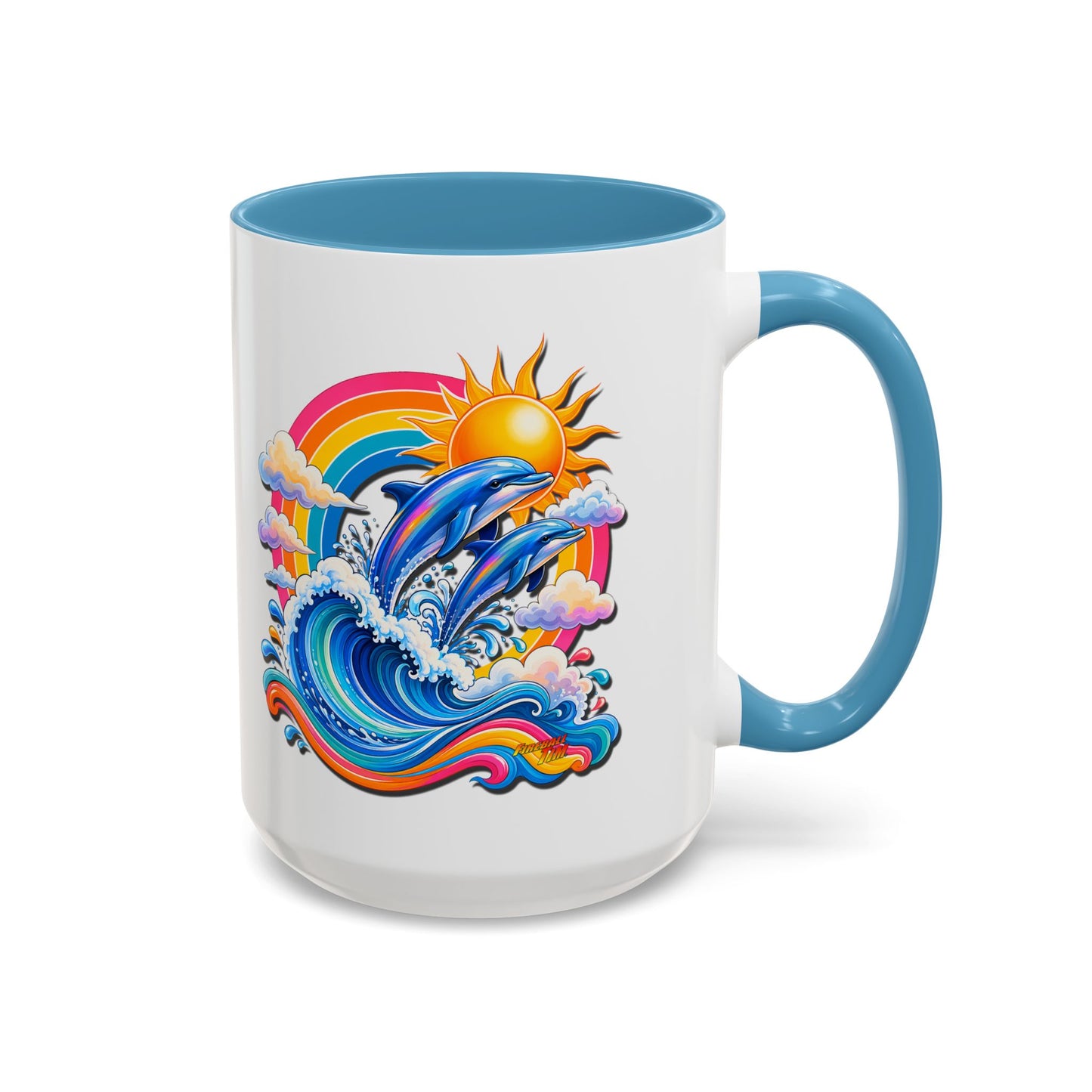 DOLPHIN SPLASH 1 Aquarium Series Fireball Art Coffee Mug - 2 Sizes