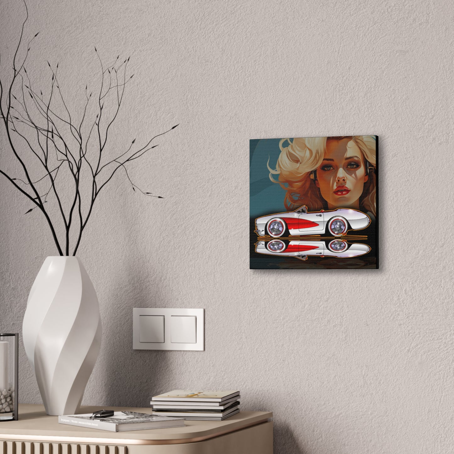 Copy of CORVETTE 1957 Collectible Fireball Art Canvas Print 2