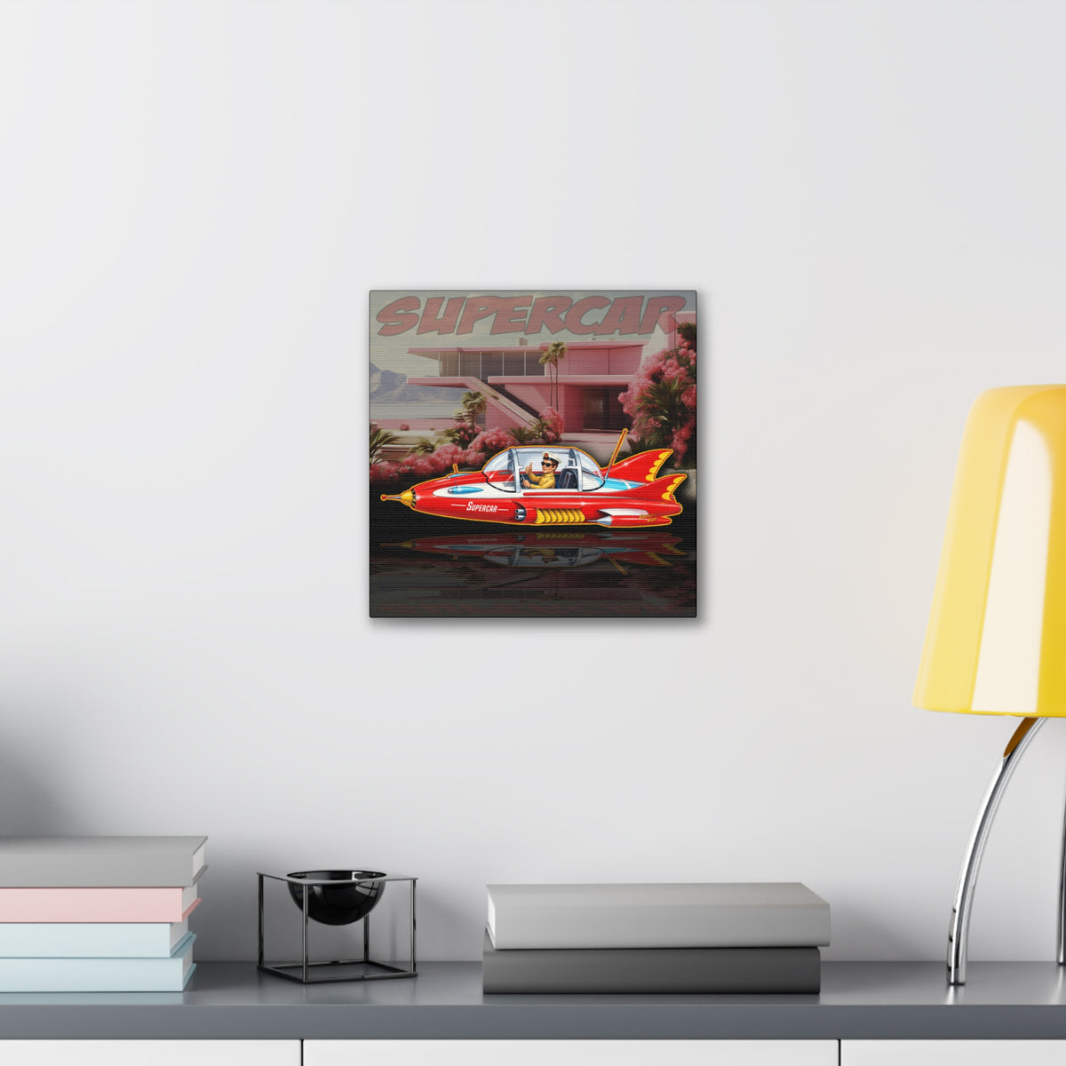 SUPERCAR Gerry Anderson 60's TV Flying Car Collectible Fireball Art Canvas Stretched Print