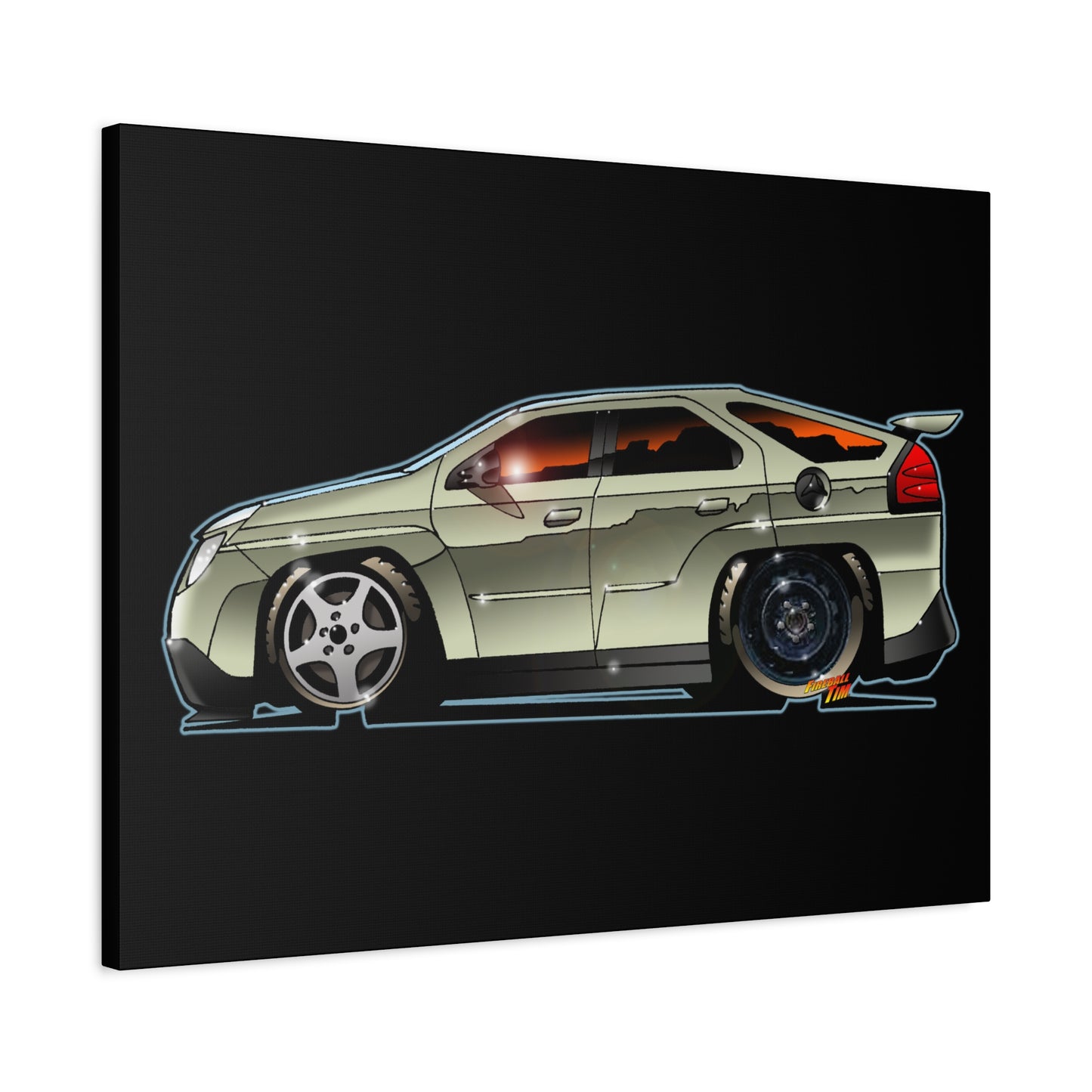 BREAKING BAD Pontiac Aztek Fireball Art Canvas Wall Print
