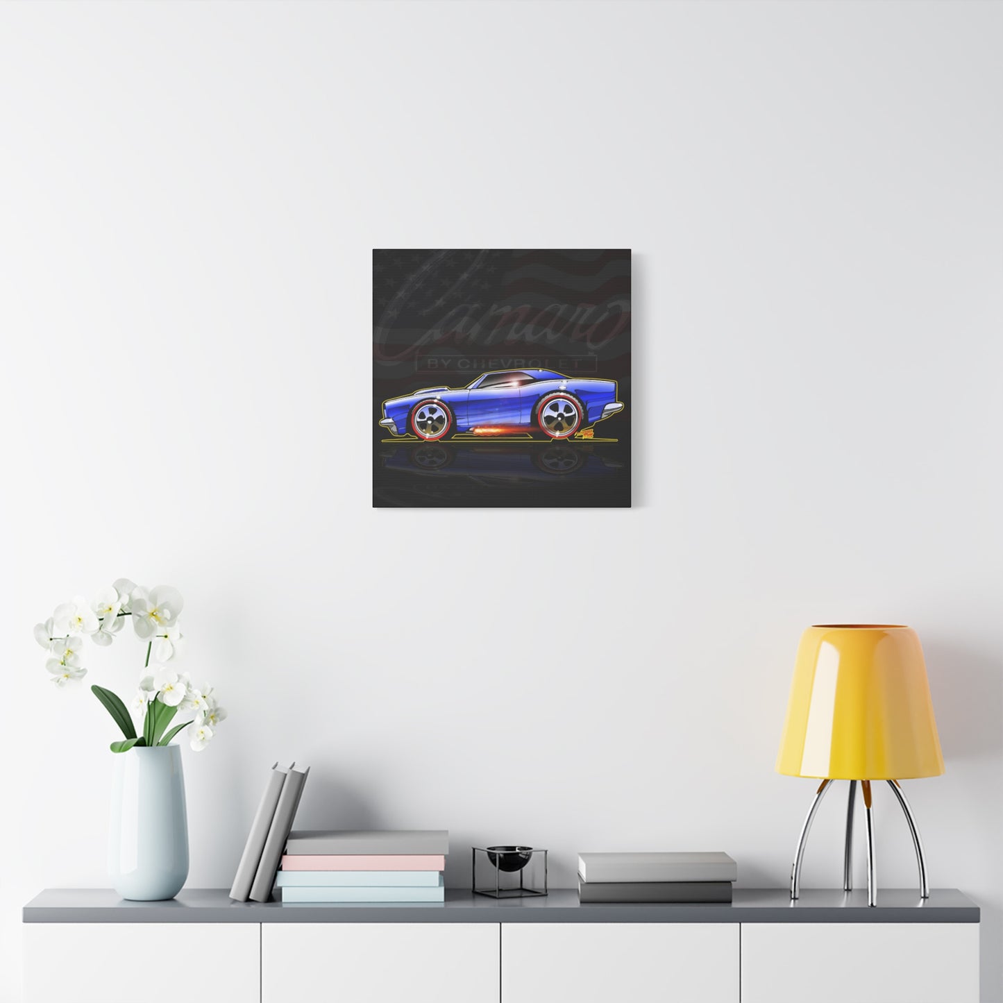 HOT WHEELS CAMARO Custom Collectible Fireball Art Canvas Print