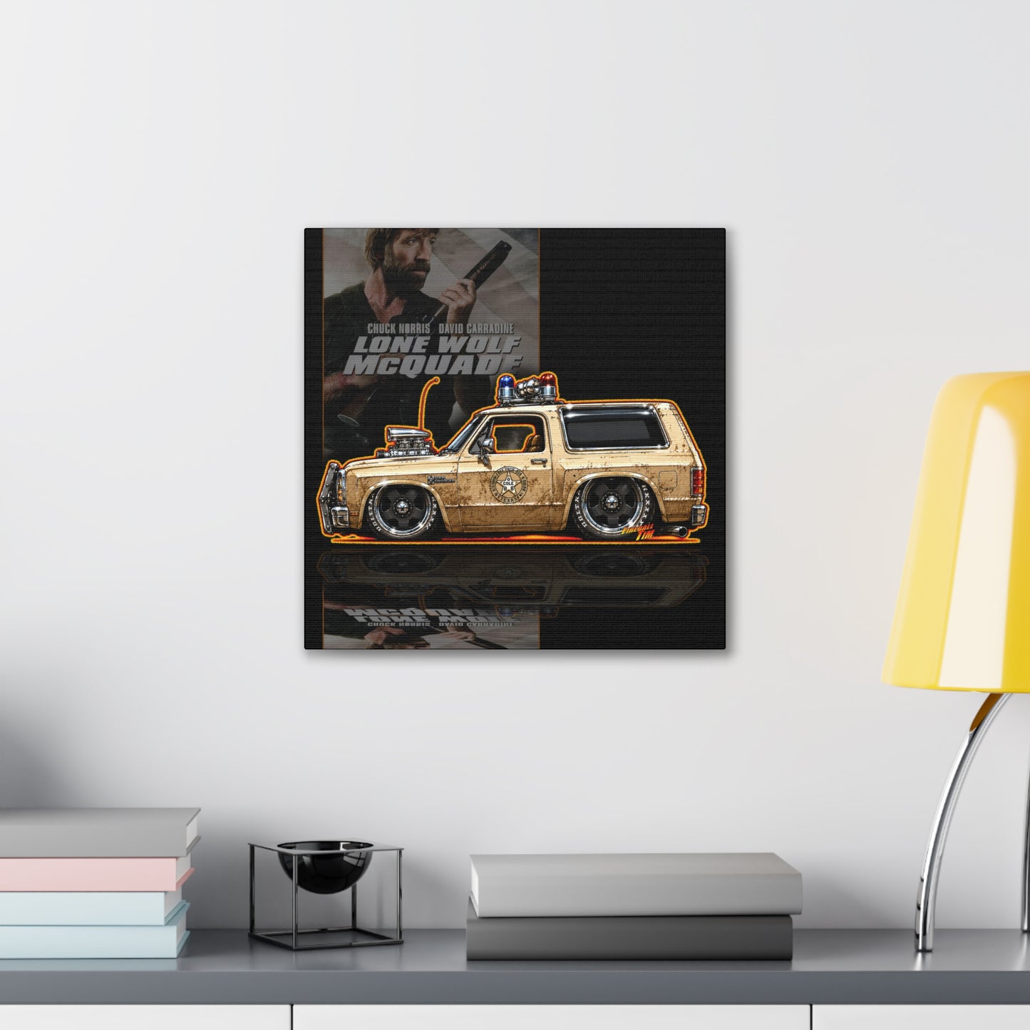 LONE WOLF MCWADE 1983 Dodge Ramcharger Collectible Art Canvas Stretched Print