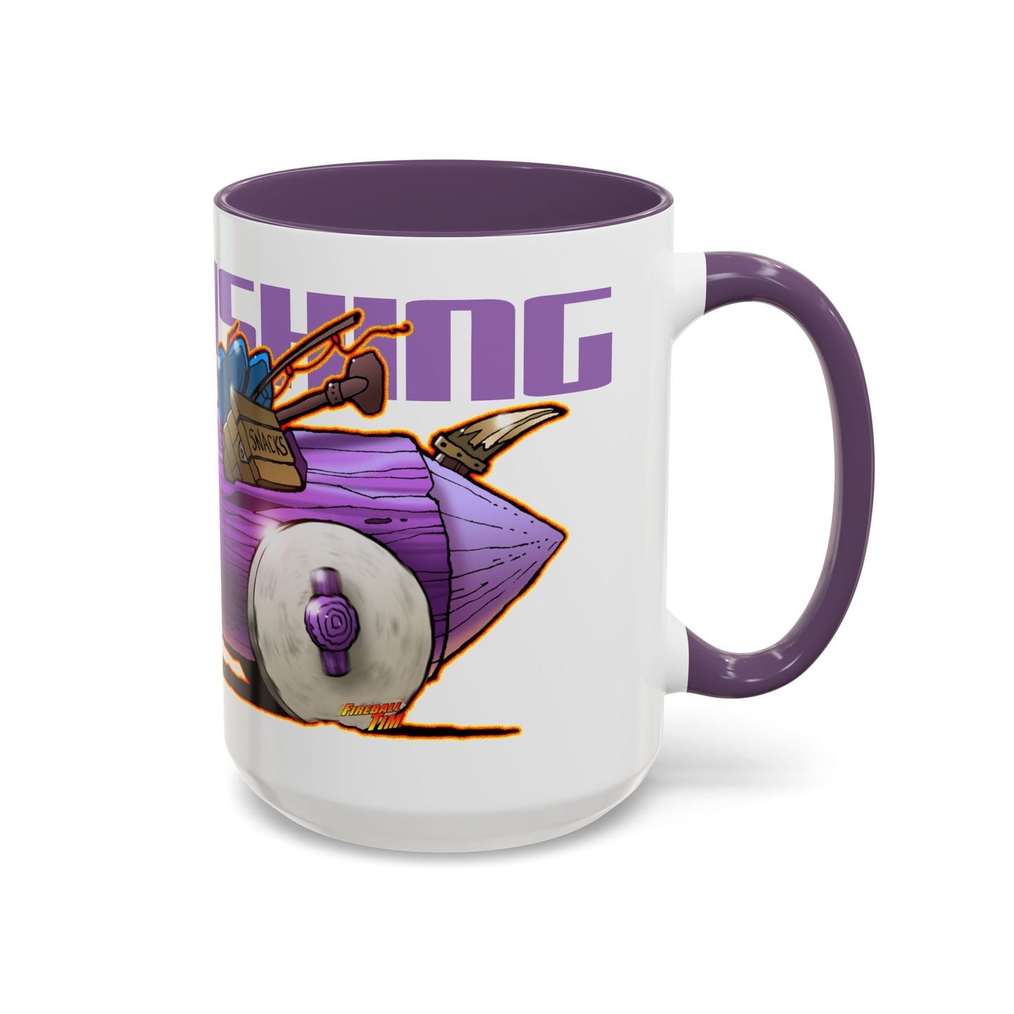FLINTSTONES BARNEY RUBBLE Gone Fishing Fireball Collectible Coffee Mug - 2 Sizes