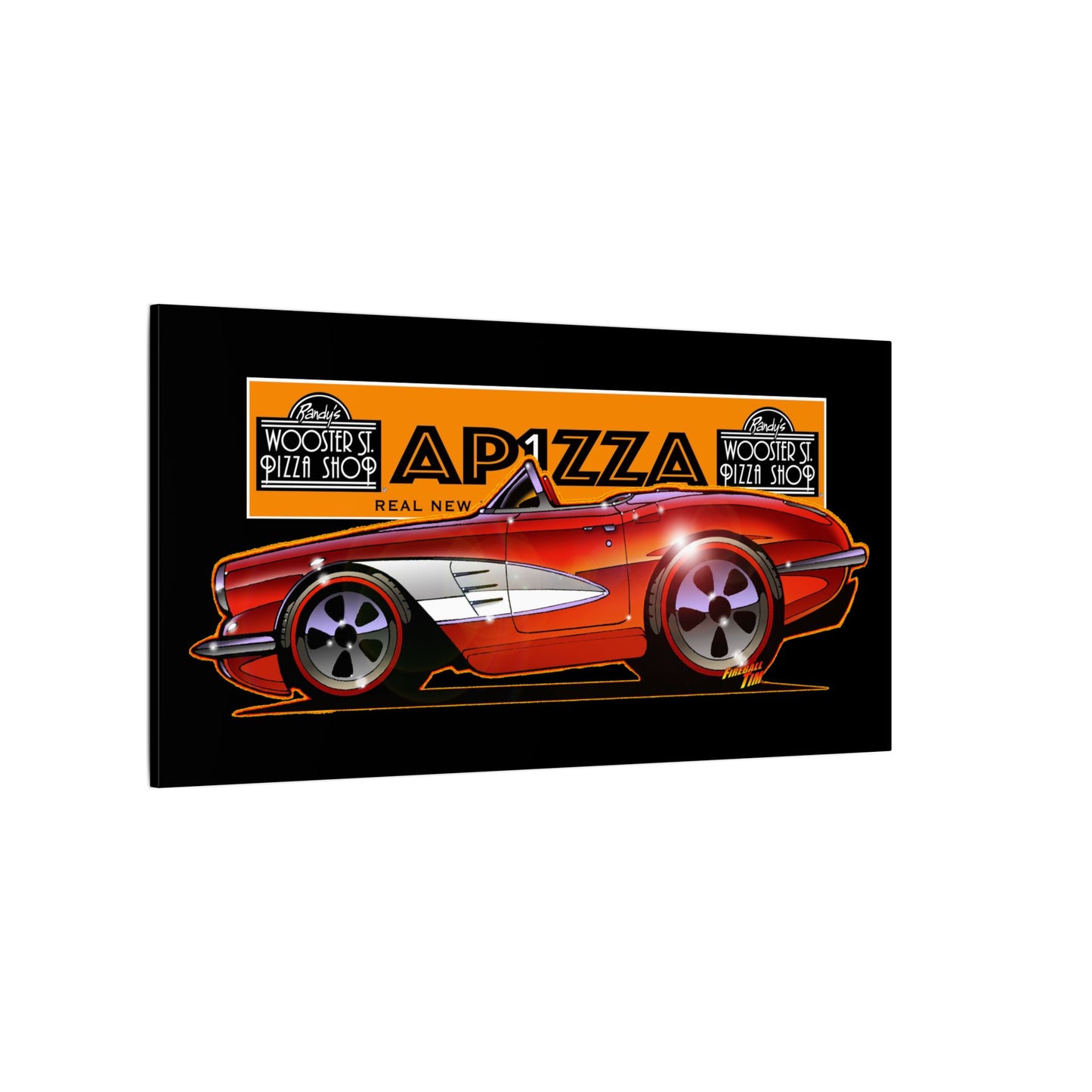 CORVETTE 1958 APIZZA 1 Fireball Art Canvas Print