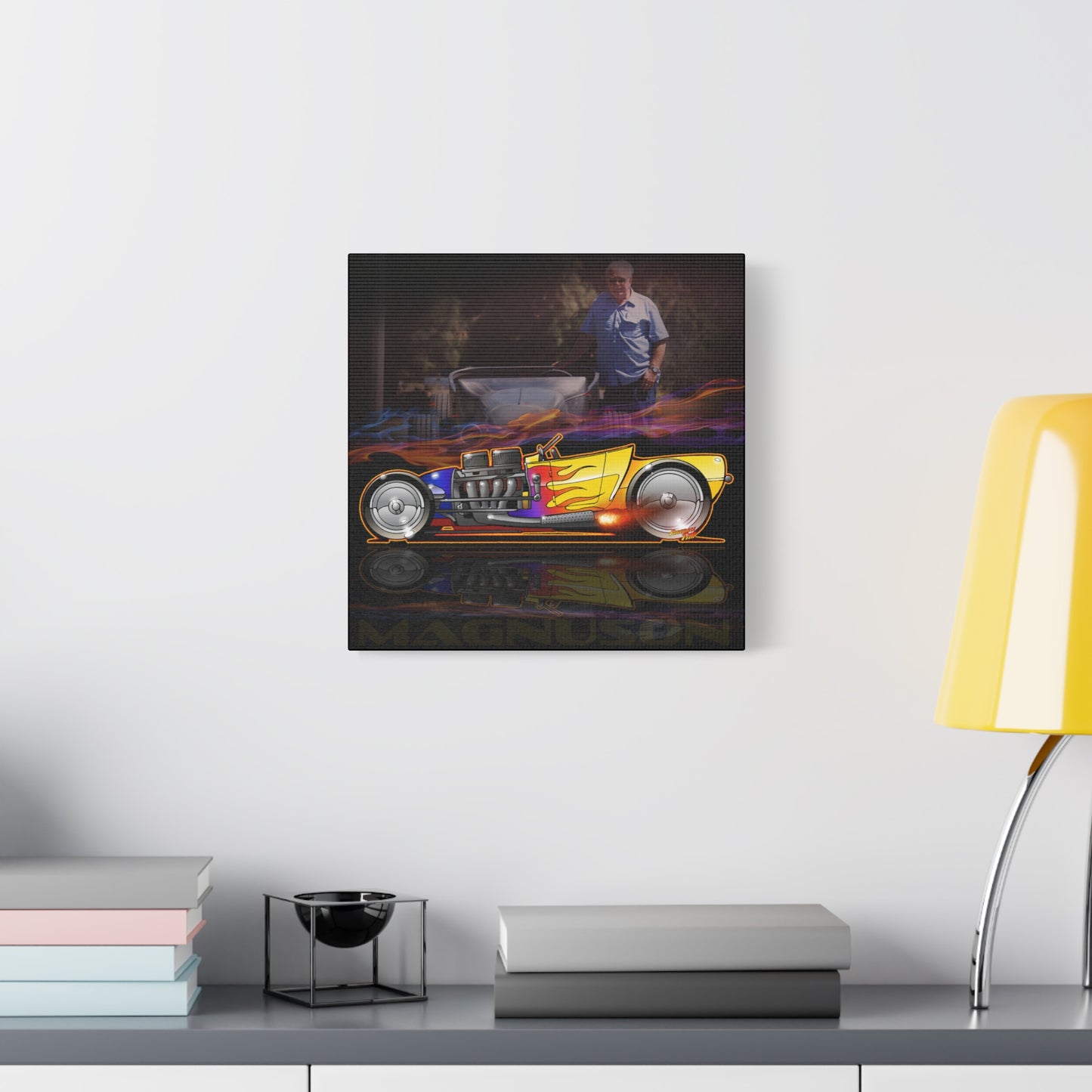 MAGNUSON Track Roadster Hot Rod Fireball Art Canvas Print