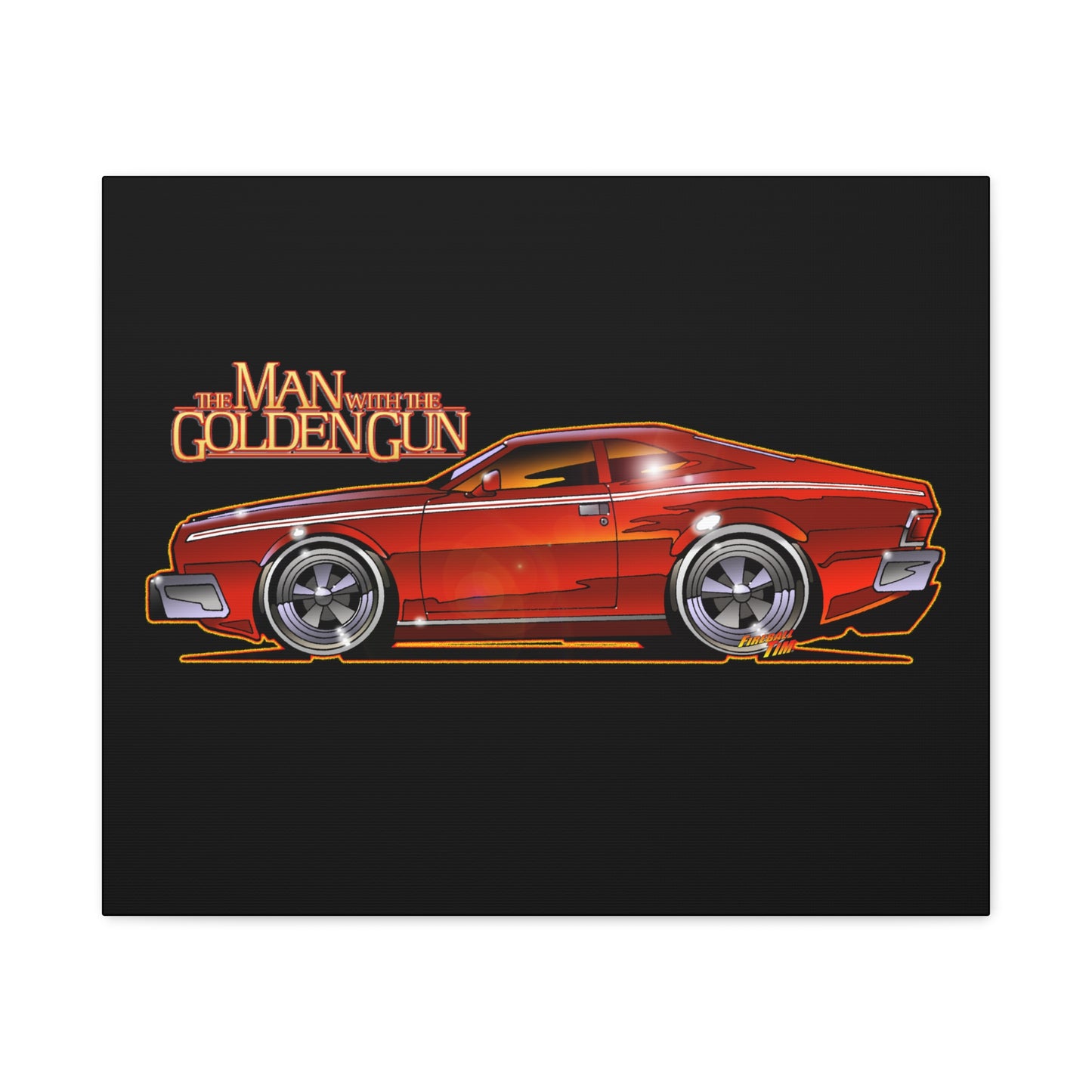 MAN WITH THE GOLDEN GUN AMC Hornet James Bond Fireball Art Canvas Print