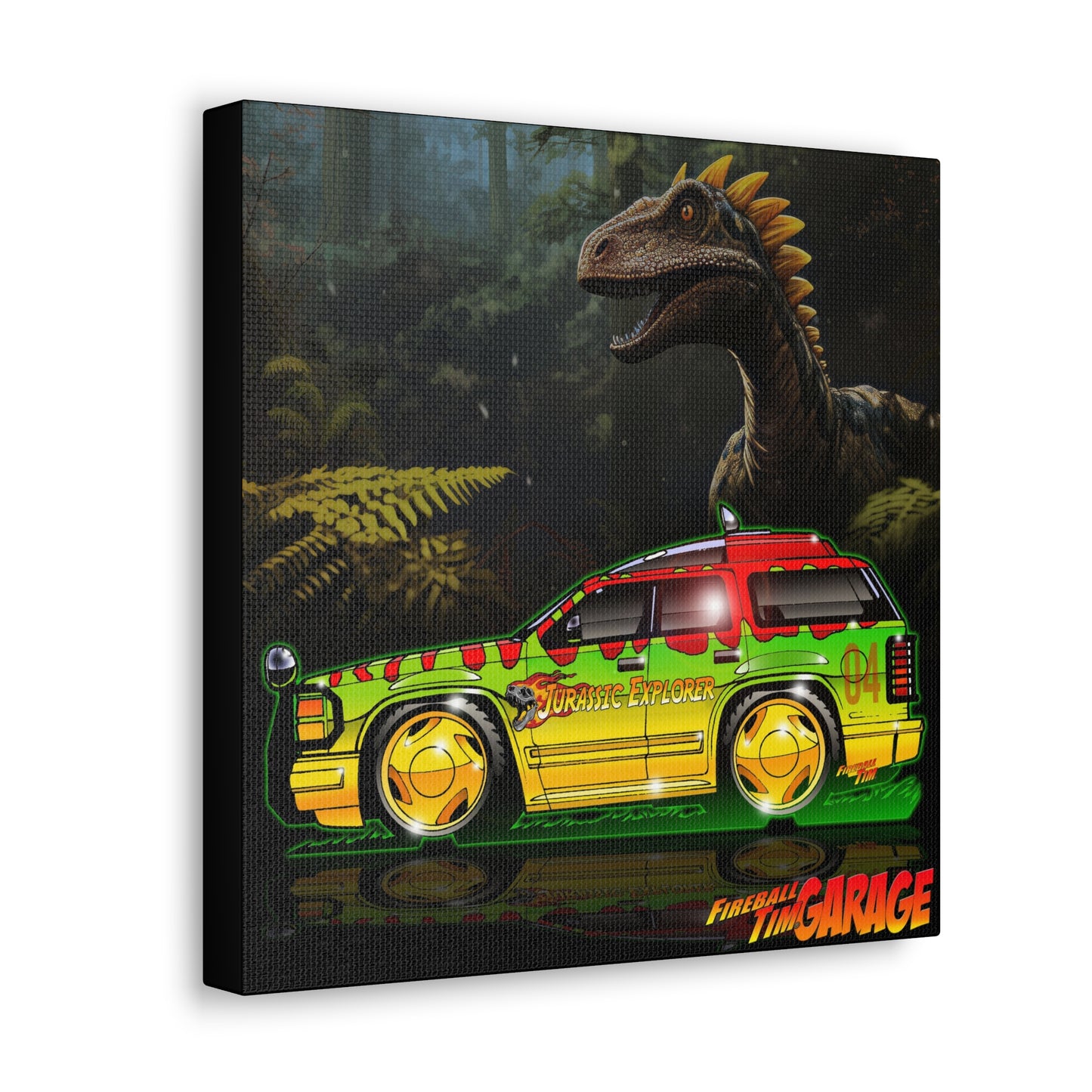 JURASSIC PARK Ford Explorer Concept Art Canvas Print Ver2 12x12