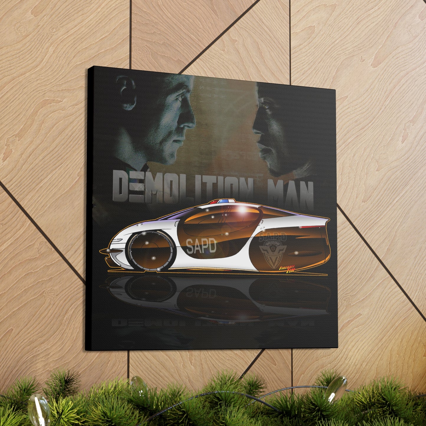 DEMOLITION MAN Sylvester Stallone Police Car Canvas Art MASTERPRINT 2 Sizes