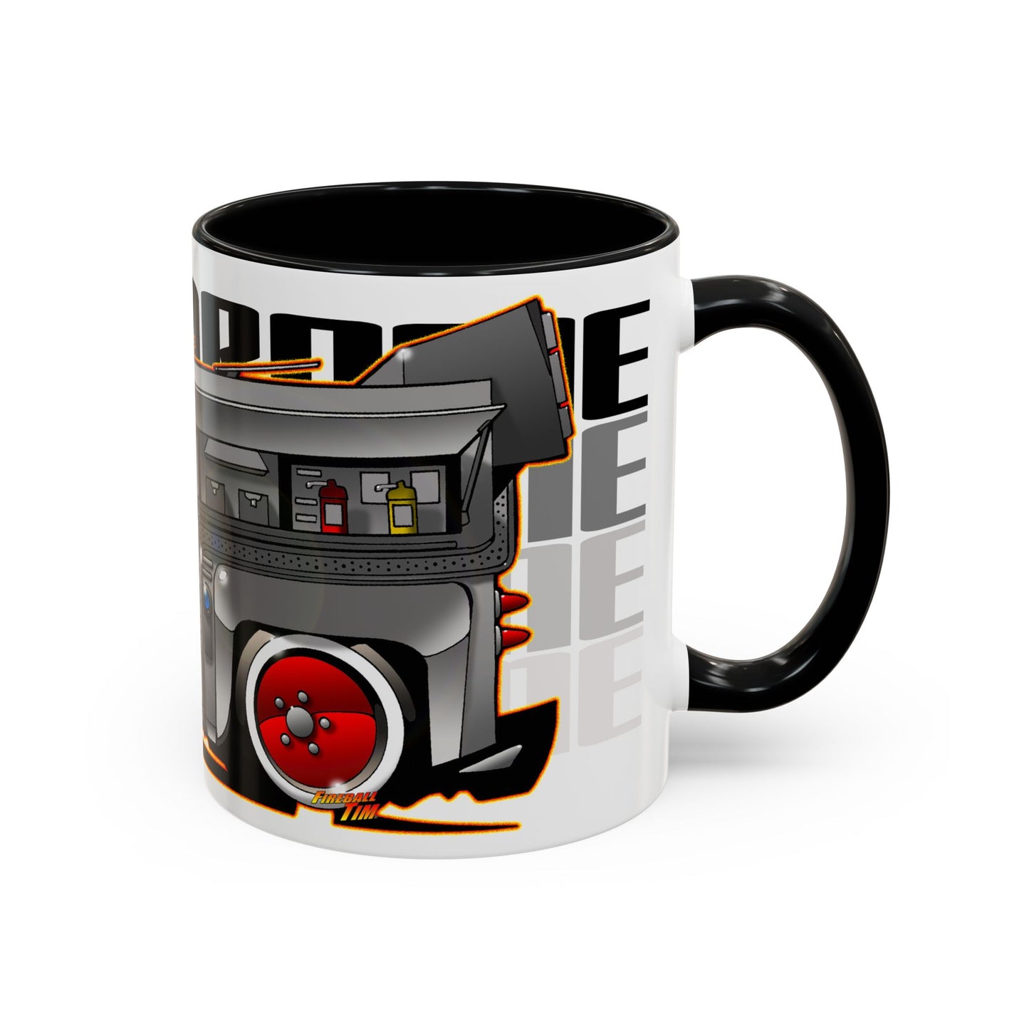 GALLODROME French Food Truck Fireball Art Collectible Coffee Mug - 2 Sizes