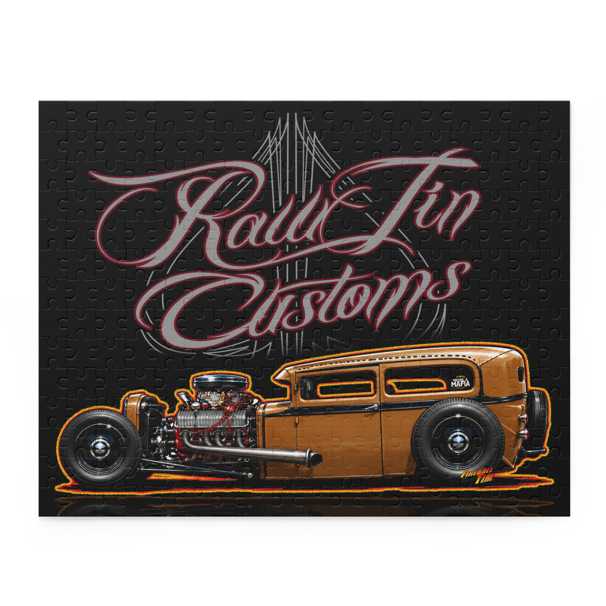 RAWTIN CUSTOMS Hot Rod Jigsaw Puzzle — Retro Hot Rods (120/252/500‑Piece)