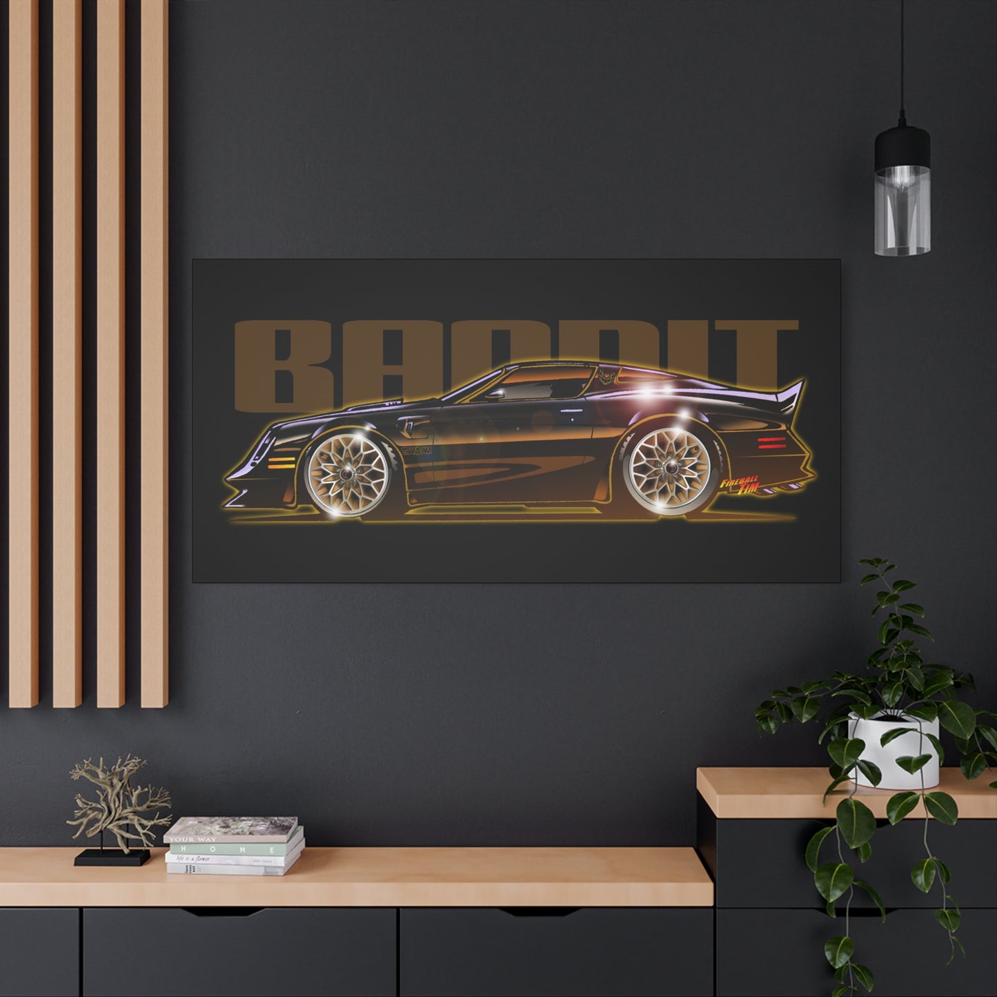 SMOKEY AND THE BANDIT Pontiac Trans Am Fireball Art Canvas Print - Sizes