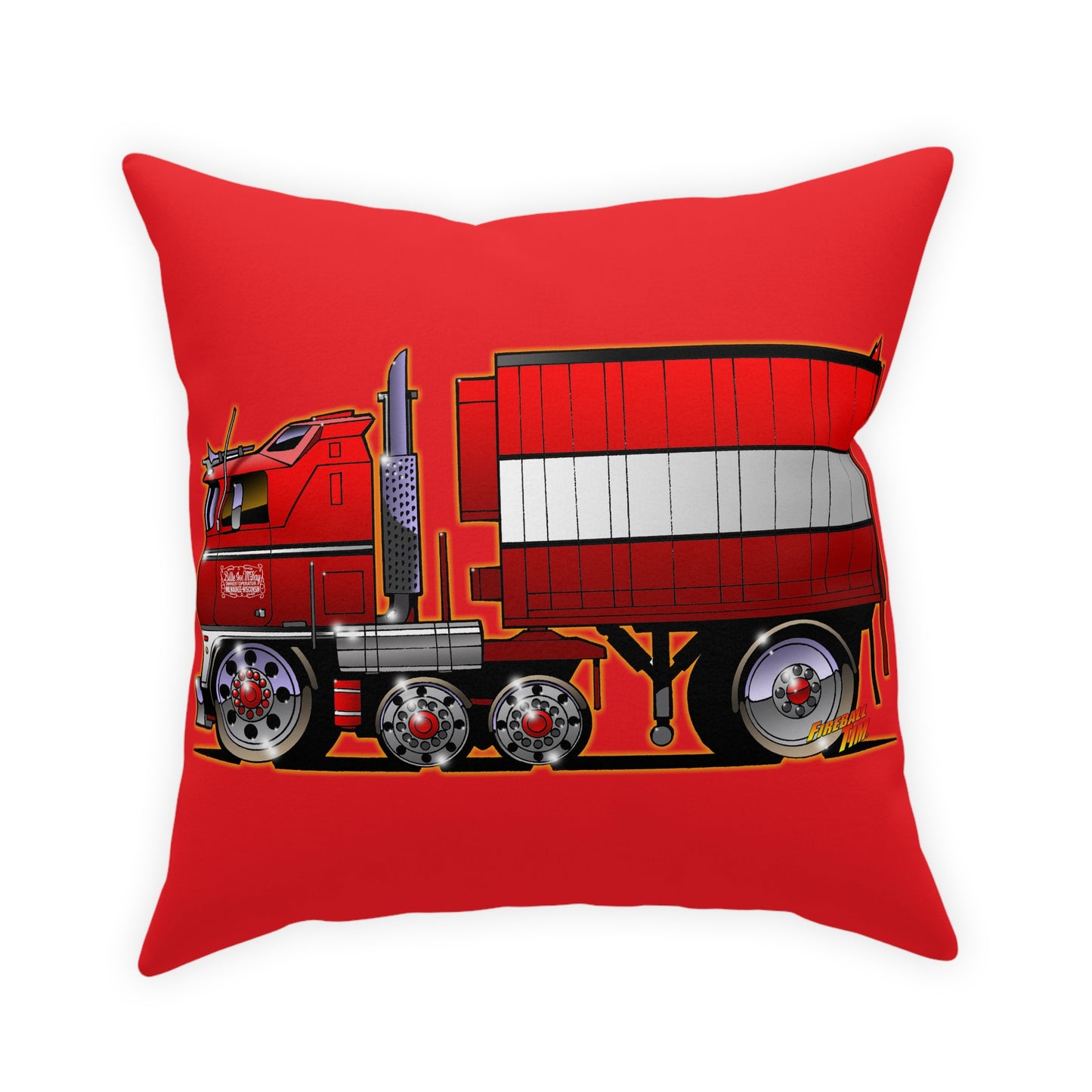 BJ AND THE BEAR Semi Truck Broadcloth Pillow 5 Sizes