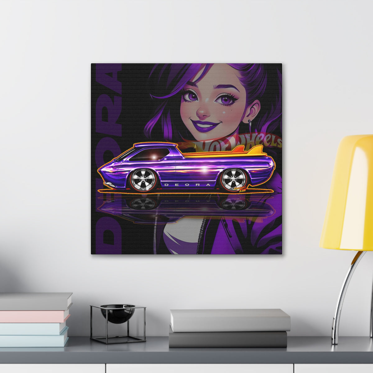 HOT WHEELS Sweet 16 DEORA Collectible Fireball Art Canvas Stretched Print