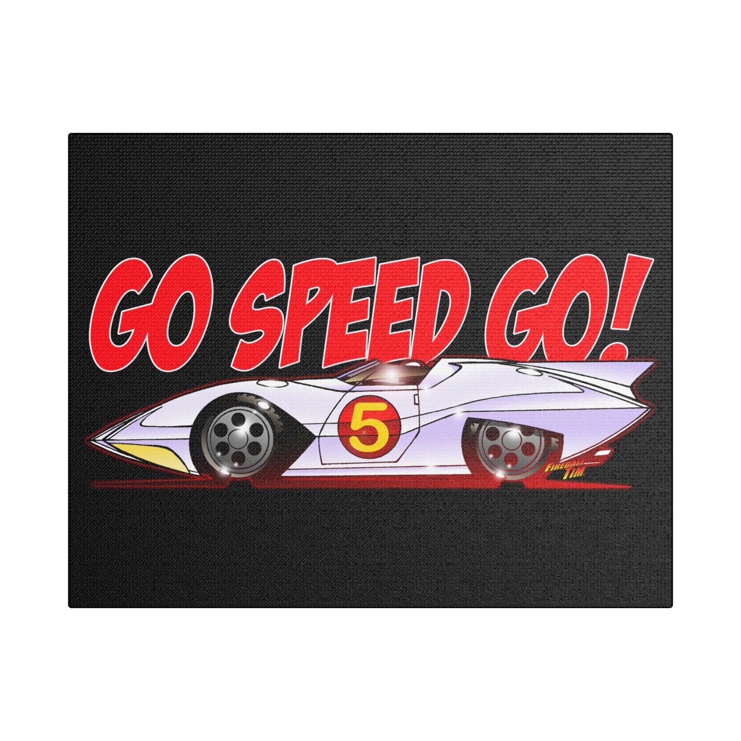 SPEED RACER MACH 5 Cartoon Fireball Canvas Art Print - 11x14