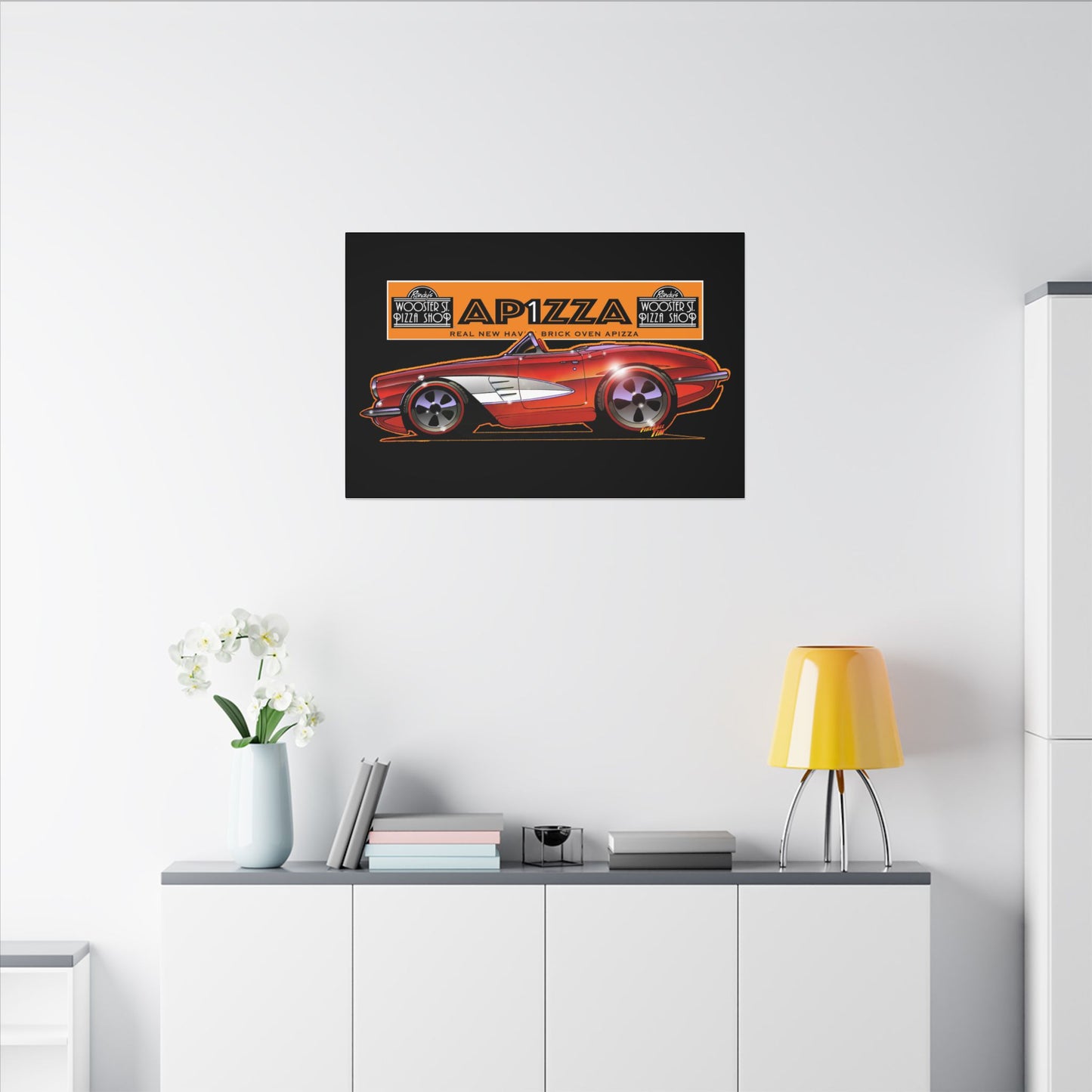 CORVETTE 1958 APIZZA 1 Fireball Art Canvas Print