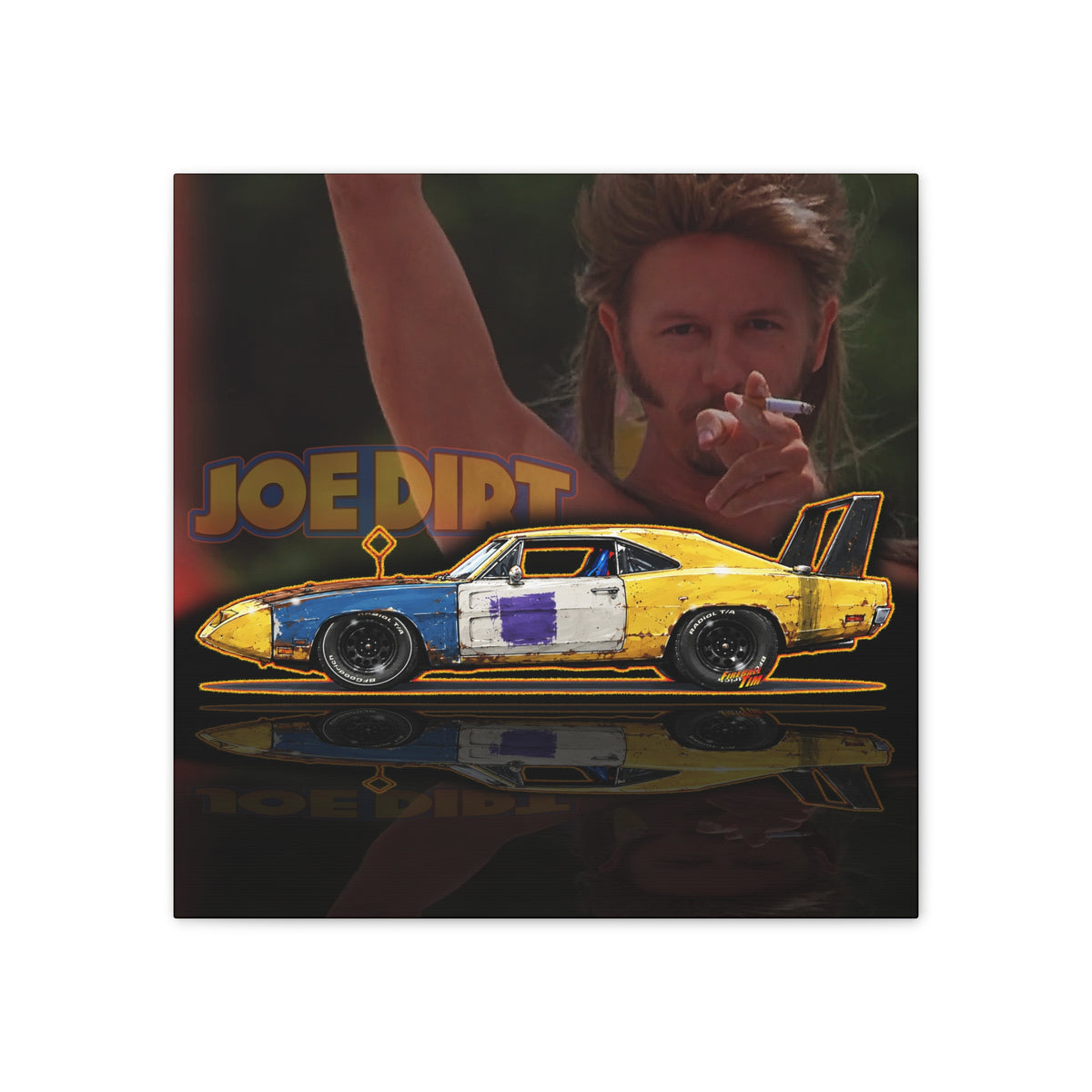 CHEVY NOVA WAGON 1965 Collectible Fireball Art Canvas Stretched Print