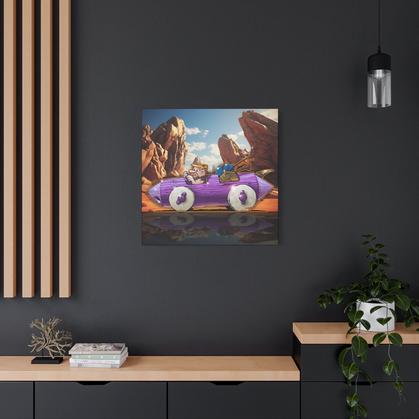 FLINSTONES BARNEY RUBBLE Fireball Art Canvas Wall Print - Multiple Sizes