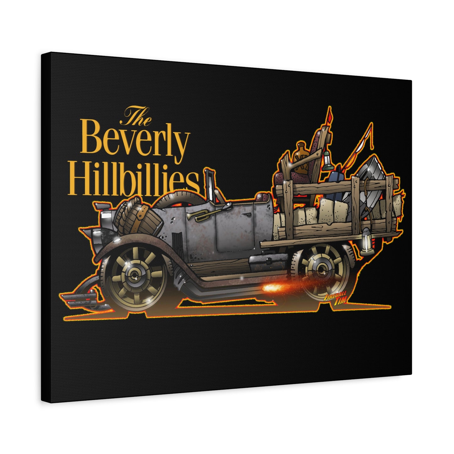 BEVERLY HILLBILLIES JALOPY Canvas Art Wall Print - 11x14