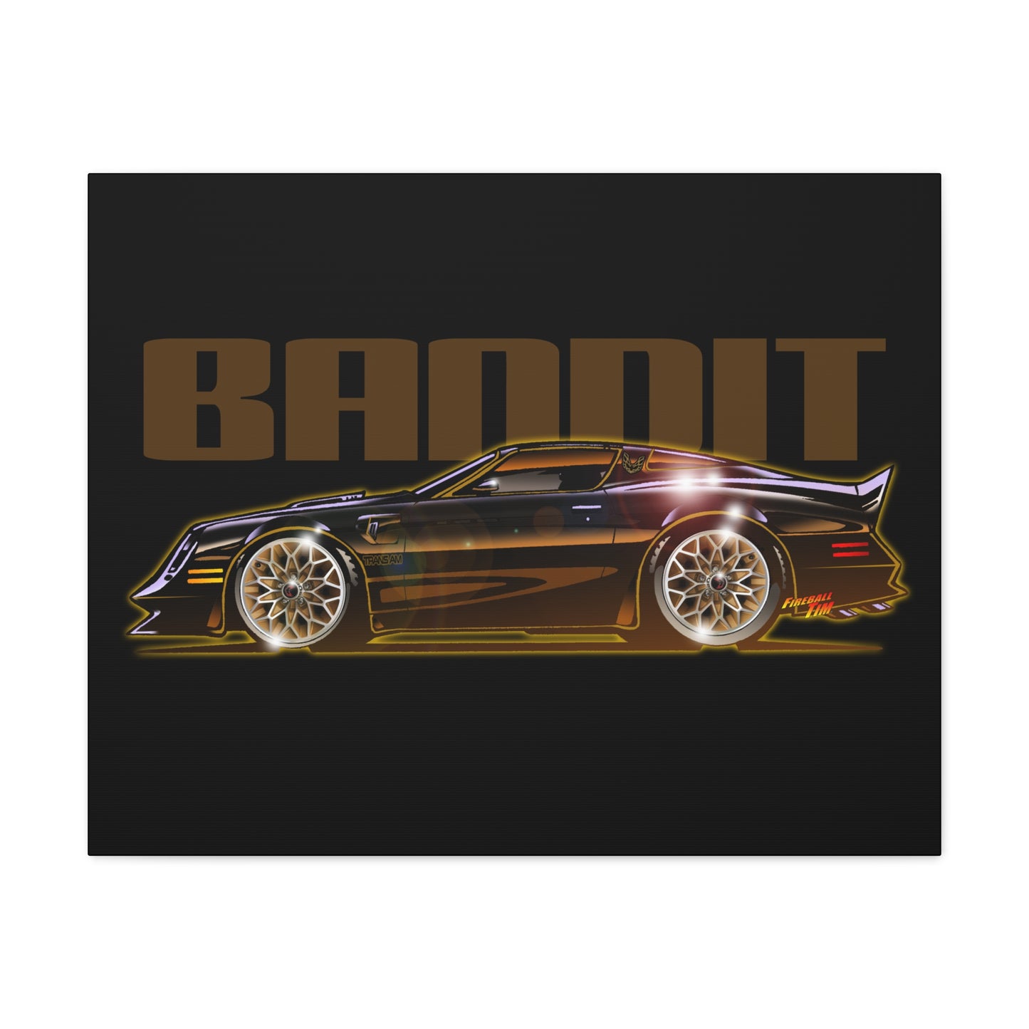 SMOKEY AND THE BANDIT Pontiac Trans Am Fireball Art Canvas Print - Sizes