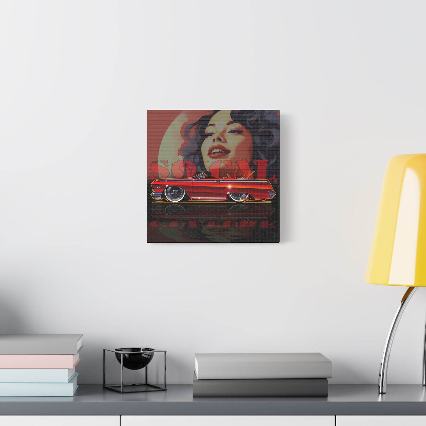 CHEVY IMPALA LOWRIDER Collectible Fireball Art Canvas Print