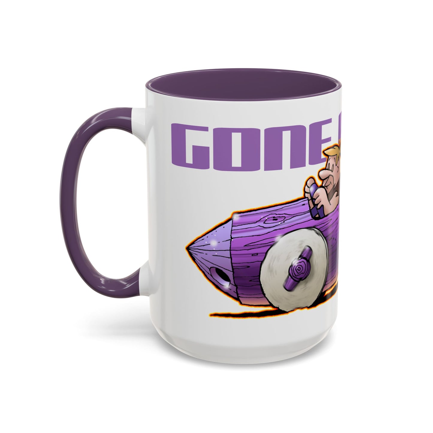 FLINTSTONES BARNEY RUBBLE Gone Fishing Fireball Collectible Coffee Mug - 2 Sizes
