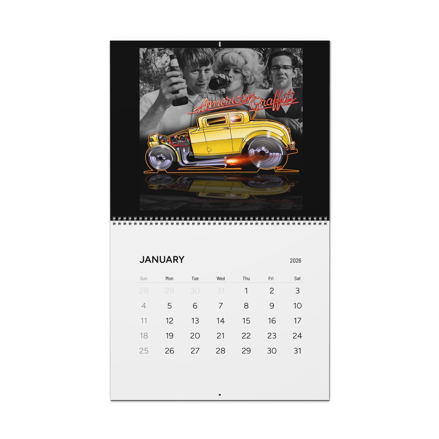 FIREBALL TIM GARAGE 2026 Movie & TV Car Calendar - 2 Sizes