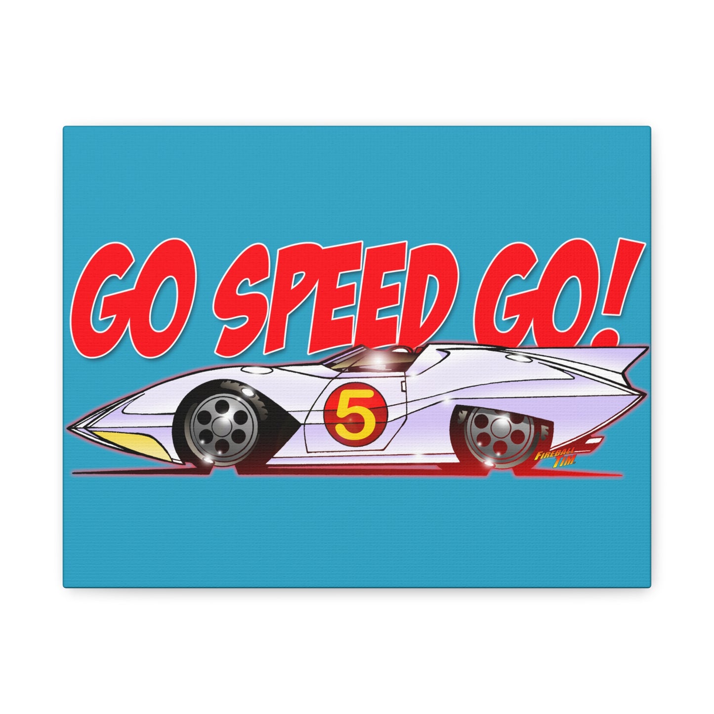 SPEED RACER MACH 5 Canvas Gallery Art Print, Speed Racer Art, Speed Racer Print, Mach 5, Movie Car, Movie Cars, Car Art, Cartoon, Racer X