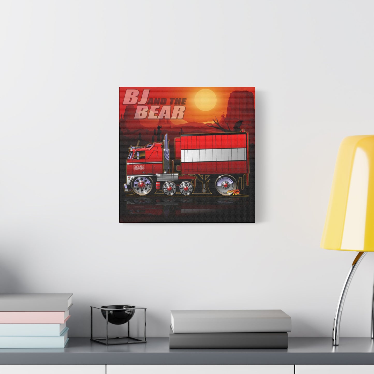 BJ AND THE BEAR TV Show Semi Truck Canvas Art Wall Print - 2 Sizes