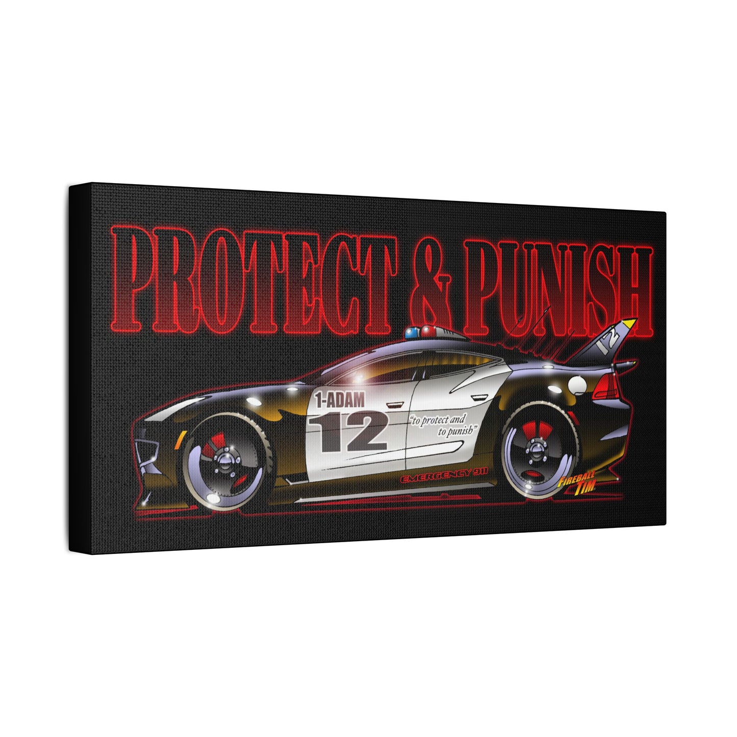 ADAM 12 FISKER KARMA Police Car Canvas Art Print - 11x14