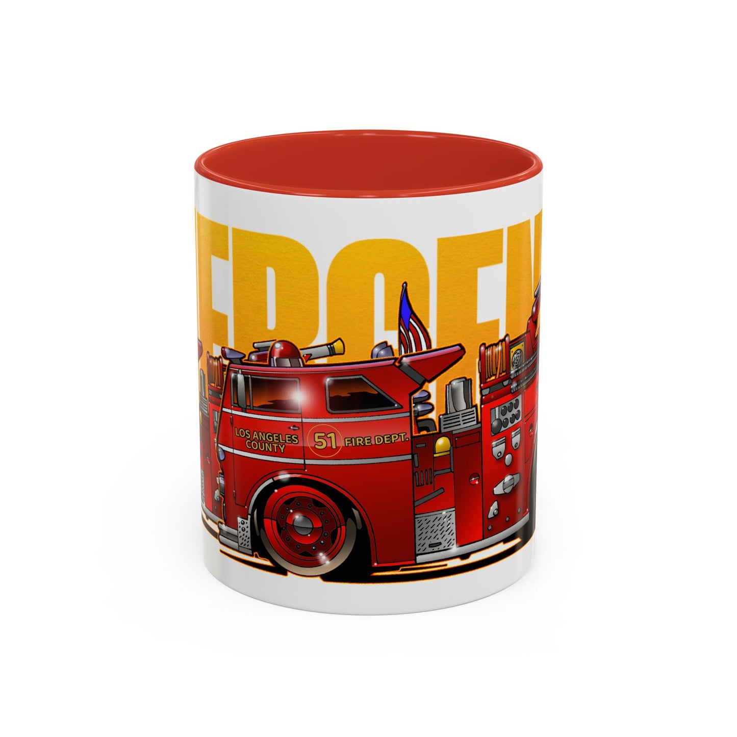 EMERGENCY ENGINE 51 Fire Truck Collectible Art Coffee Mug - 2 Sizes