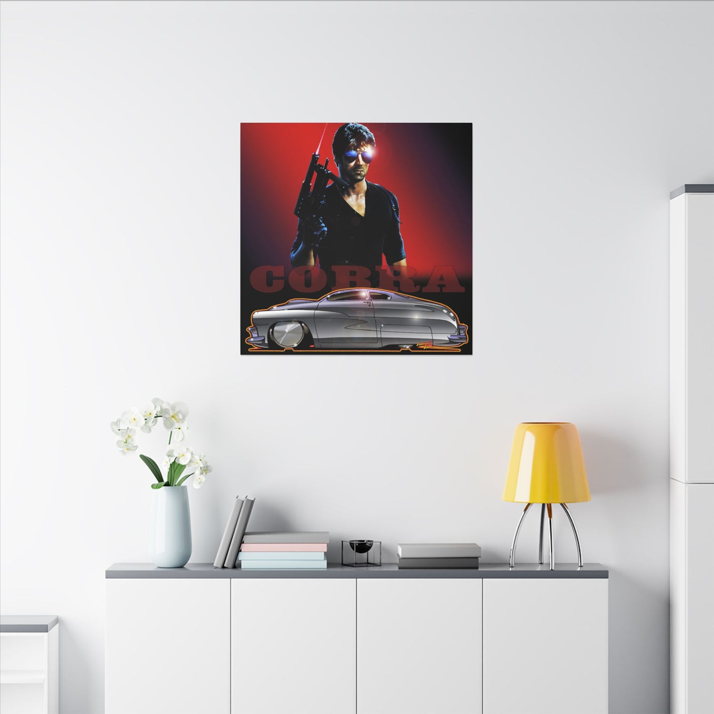 COBRA MERCURY Sylvester Stallone Movie Car Fireball Art Canvas Print
