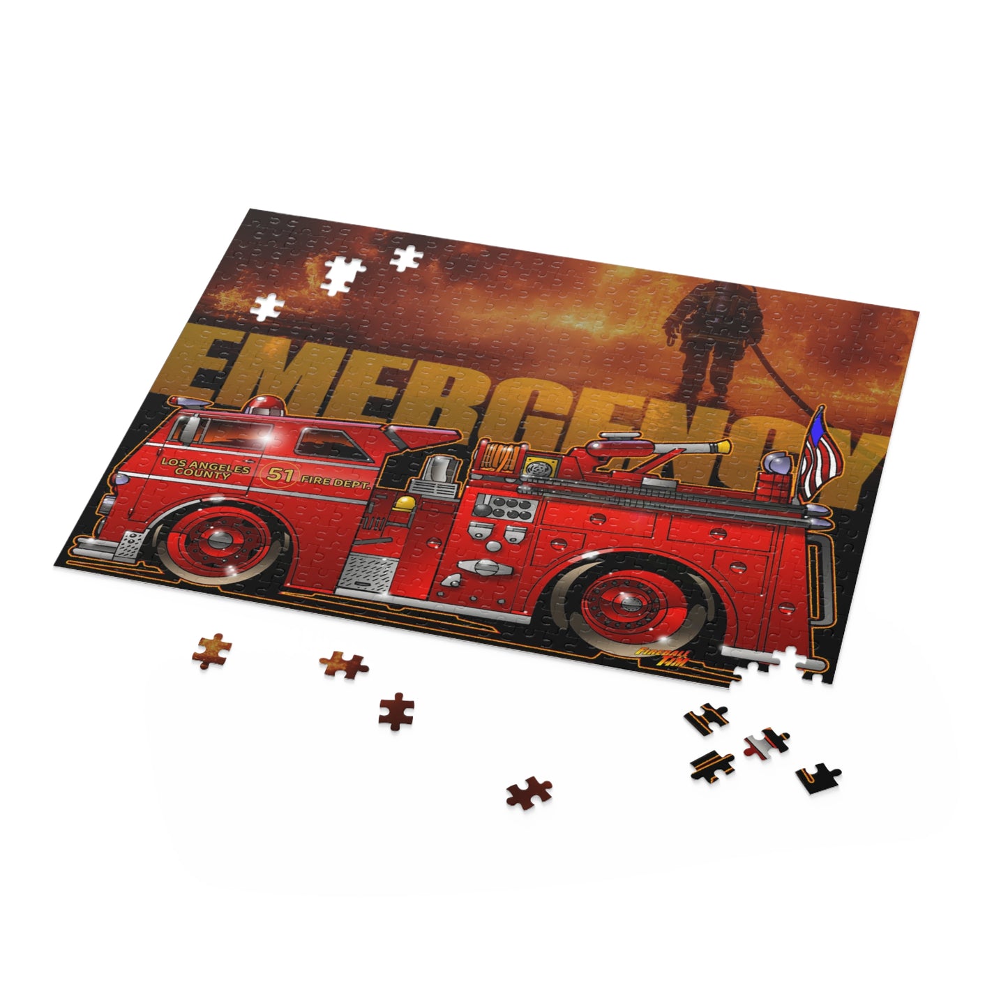 EMERGENCY Engine 51 Fire Truck Puzzle (500-Piece)