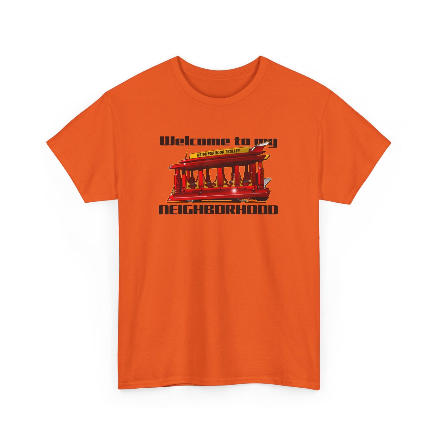 MR. ROGERS NEIGHBORHOOD TROLLEY Unisex Heavy Cotton Tee Shirt - Multiple Colors