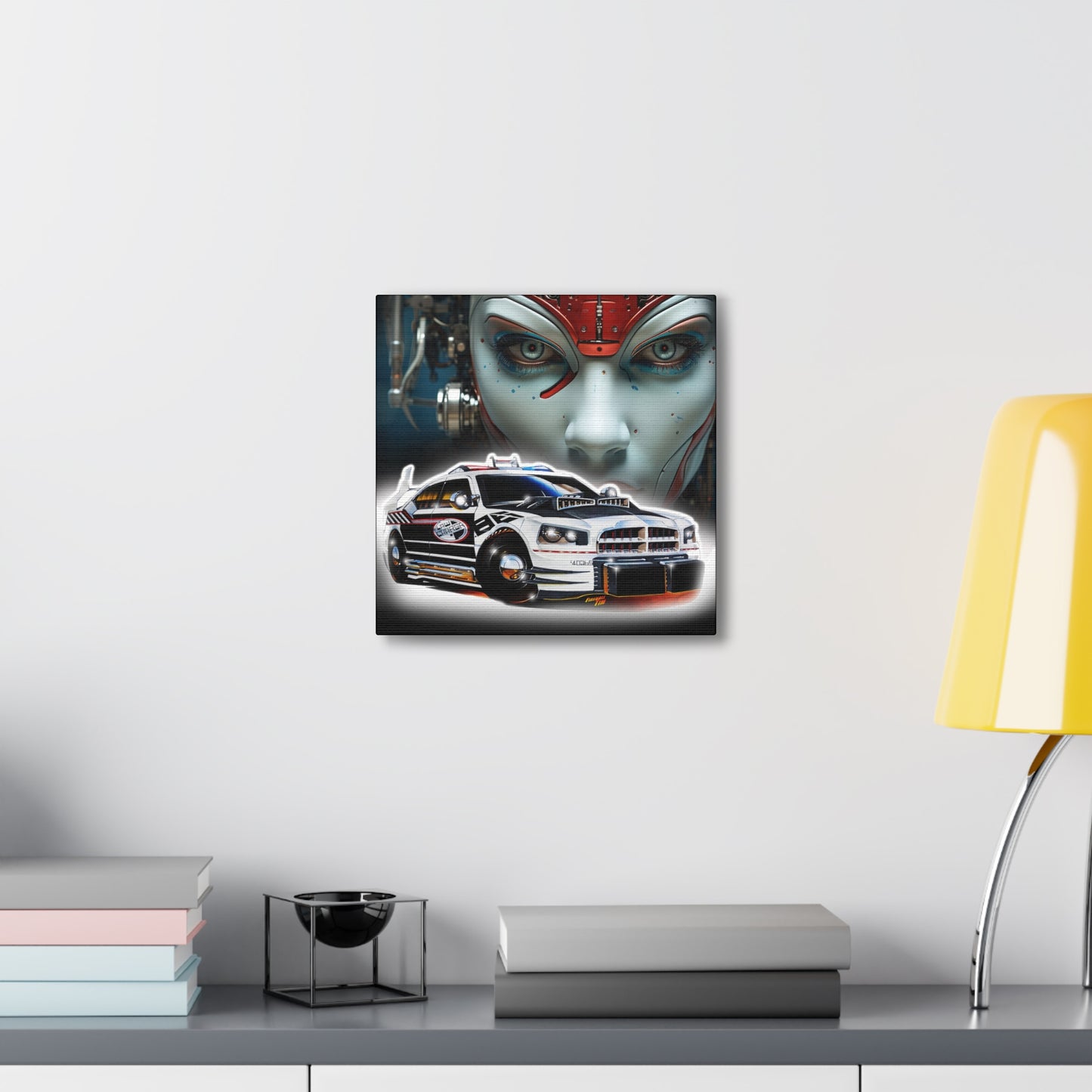 Chrysler 300 CYBERPUNK POLICE CAR Concept Art Print 12x12