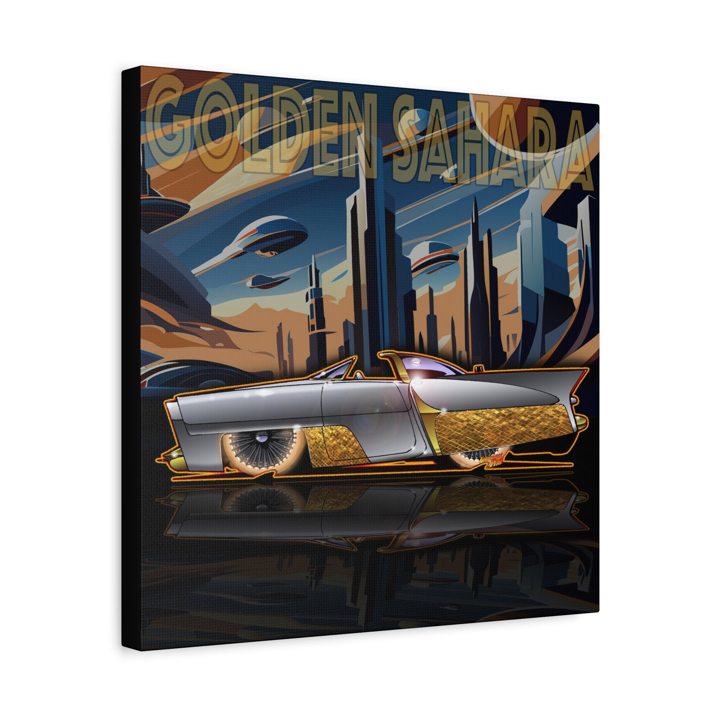GOLDEN SAHARA Custom Concept Car Fireball Art Canvas Art