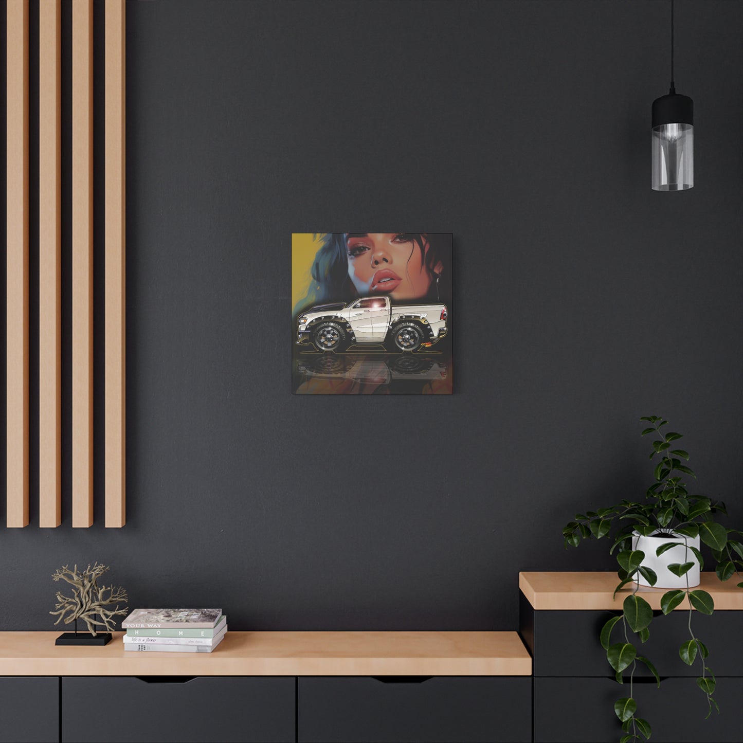 RAM REBEL 1500 Truck Collectible Coffee Fireball Art Canvas Print