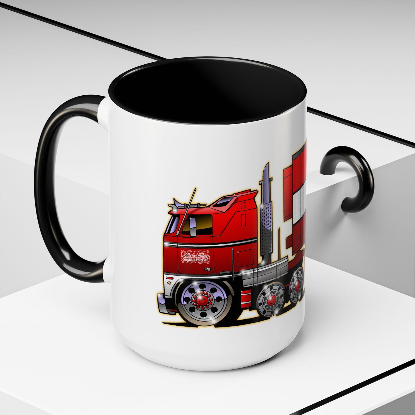 BJ AND THE BEAR TV Show Semi Truck Concept Art Coffee Mug 2 Sizes 2 Colors