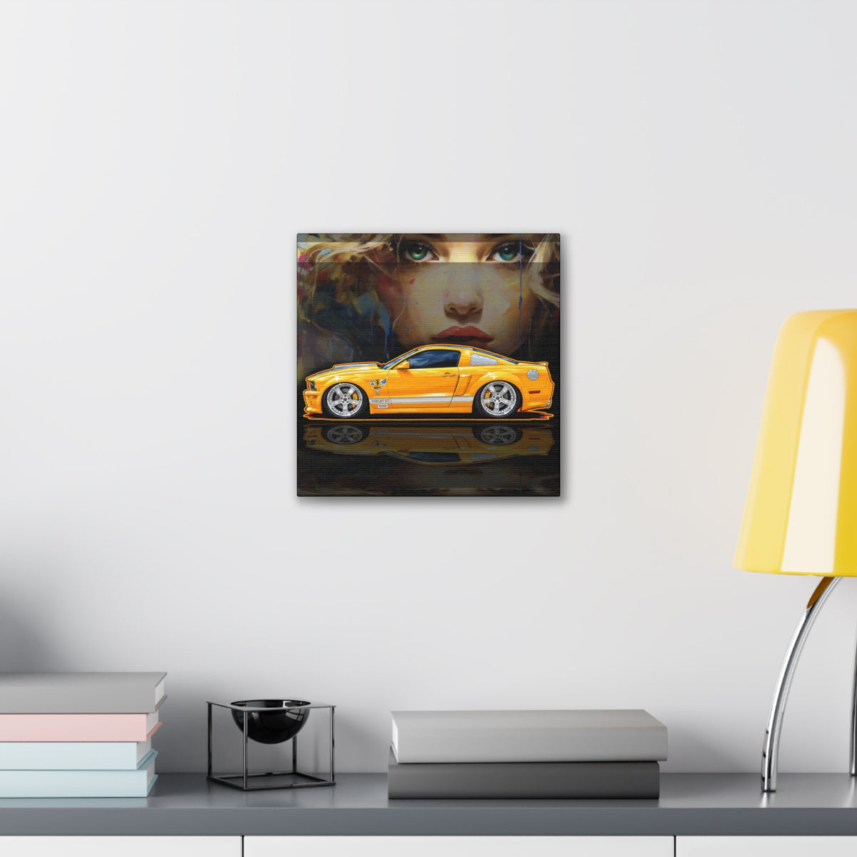 FORD MUSTANG SHELBY GT-C 2008 Collectible Fireball Art Canvas Stretched Print