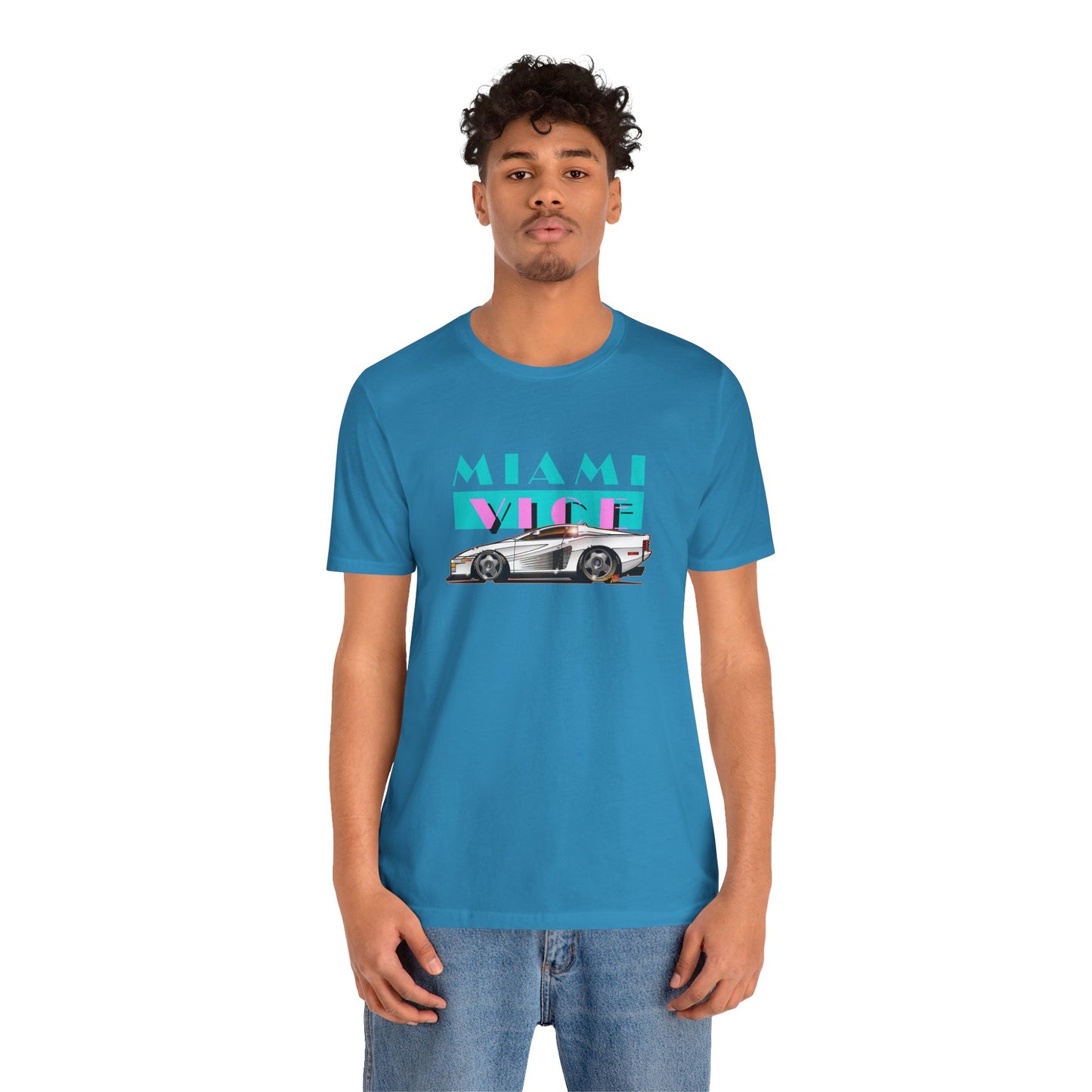 MIAMI VICE FERRARI TESTAROSSA TV Show Short Sleeve Tee 12 Colors